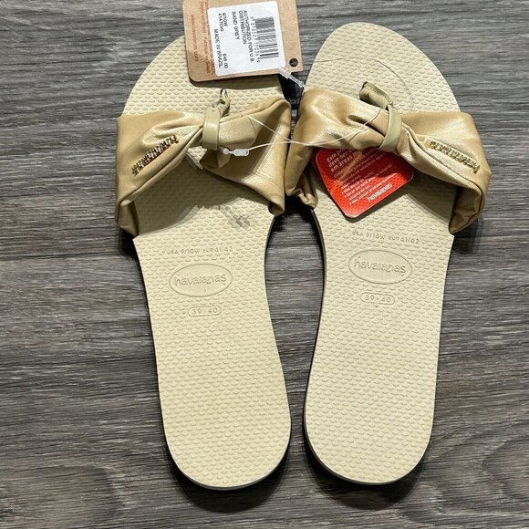 Havaianas Size 9/10 NWT St. Tropez Classic Sandals Sand Grey Beige Neutral Thong - Picture 3 of 7